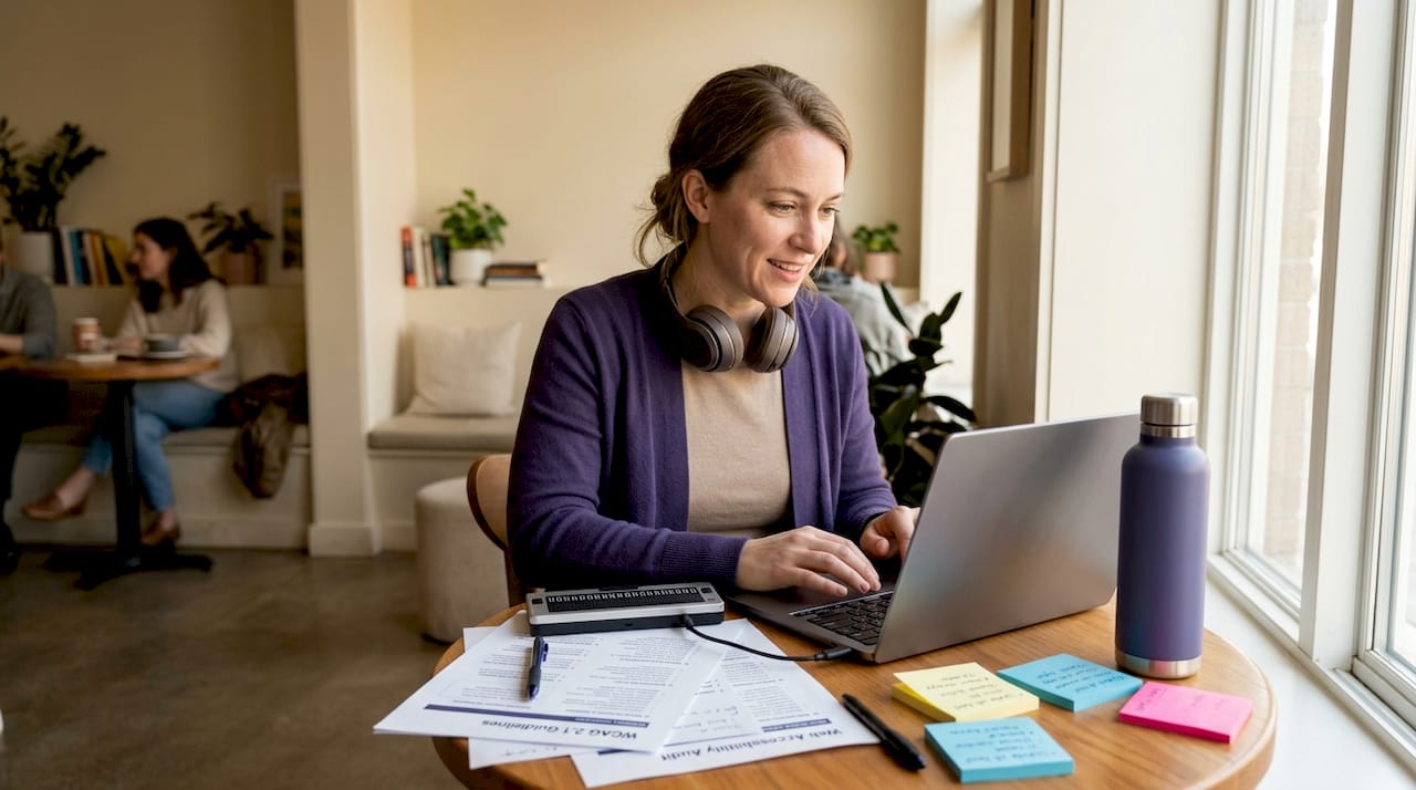 1778707915524_Nonprofit-worker-reviewing-accessible-website-content Nonprofit worker reviewing accessible website content