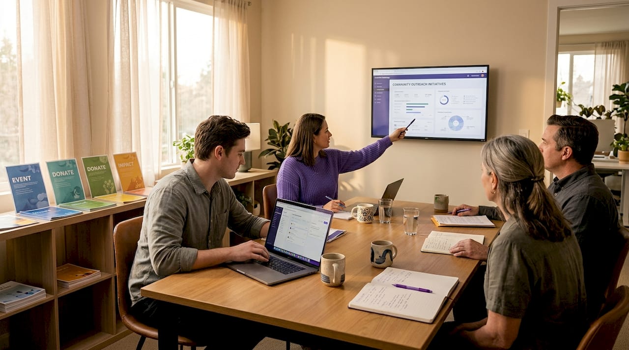 Nonprofit team plans digital outreach