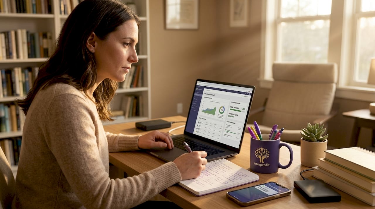 1780128865446_Nonprofit-worker-using-online-fundraising-platform-1 Nonprofit worker using online fundraising platform